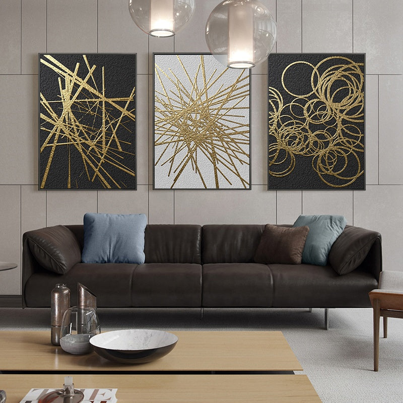 Geometric Black&Gold Canvas Poster