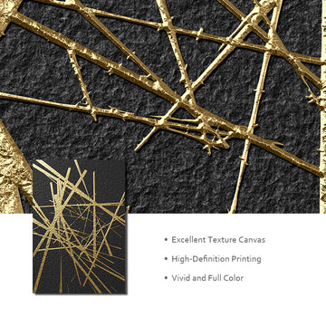 Geometric Black&Gold Canvas Poster
