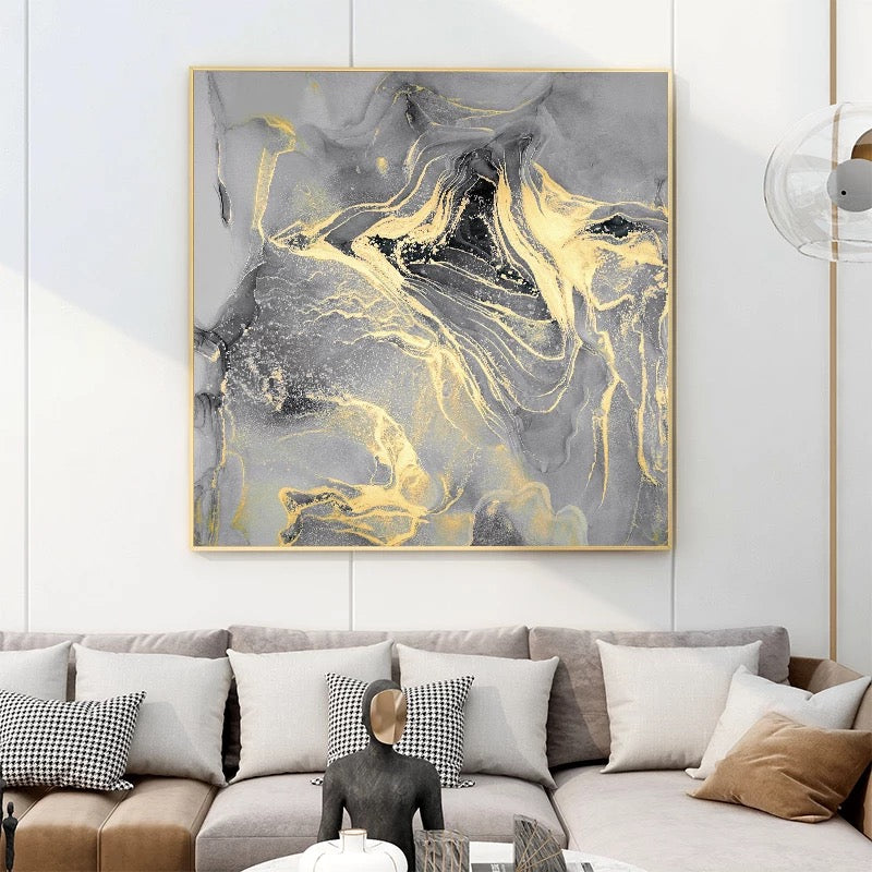 Gold Line Abstract Painting